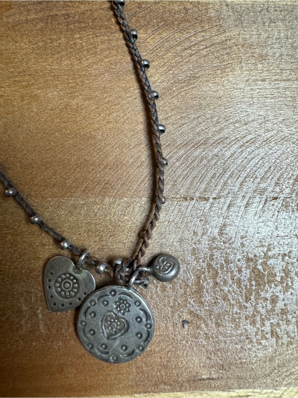 Delicate Brown Beaded Charm Necklace - Women Jewelry - Picture 3 of 4